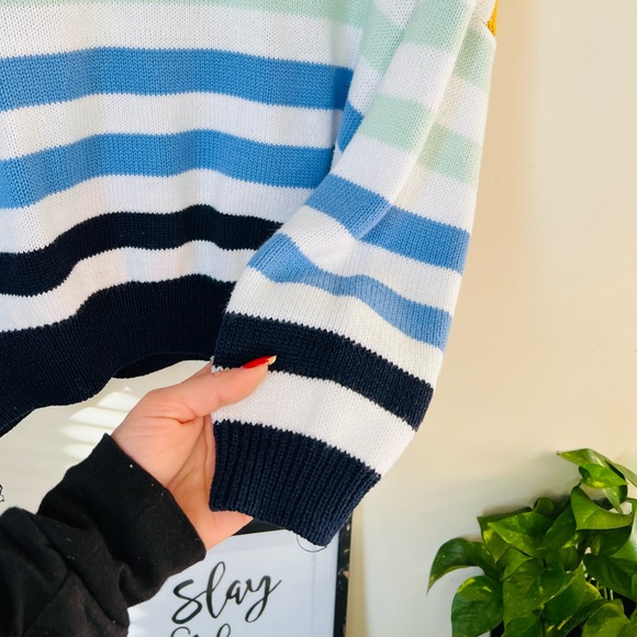 Striped Color-Block Sweater - Picture 7 of 7